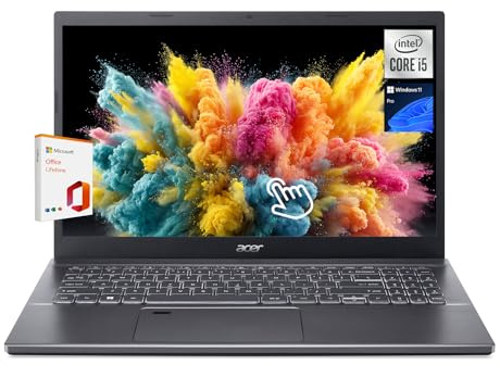 acer Aspire 5: laptop FHD Touch da 15,6 - Intel i5-13420H di 13a generazione, RAM LPDDR5 da 8 GB, SSD da 2 TB, Wi-Fi 6, con ufficio a vita, sottile e leggero, Windows 11 Pro
