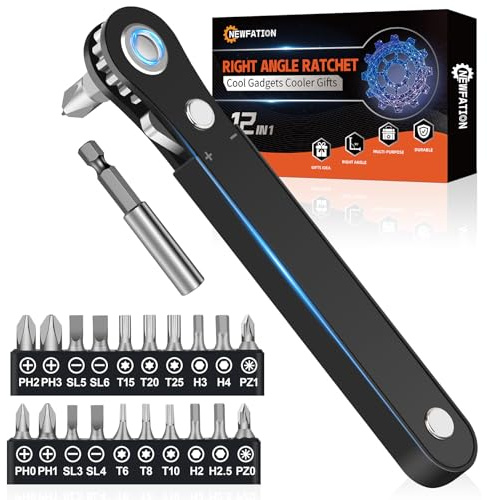 Tournevis à cliquet pour homme - Tournevis à angle droit pour les espaces restreints, gadgets EDC, petit outil cadeau pour homme, papa, mari