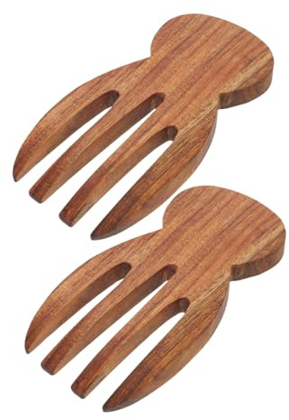 Alipis 2pcs Acacia Wood Salad Servers Salad Mixing Tongs Hands for Serving Mixing Pasta Fruit Kitchen Utensils for Buffets and Cooking