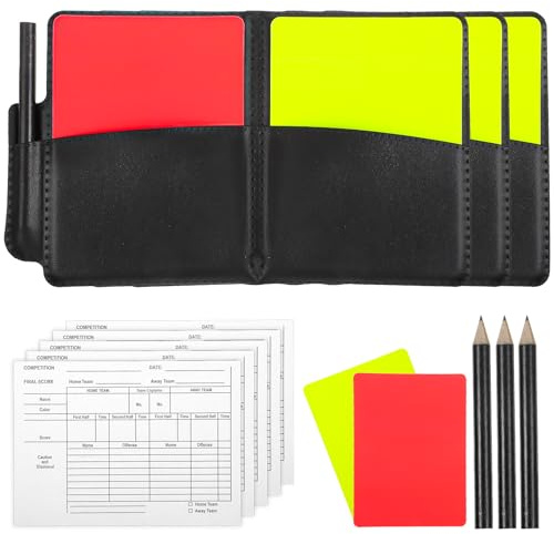 3er-Set Schiedsrichter Set, Schiedsrichter Karten, Schiri Karten Spielbögen und Punktebuch für Fußball Basketball Sport, Schulsport