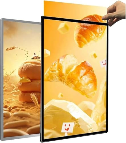 Pannello luminoso a LED, cornice pubblicitaria ultrasottile da parete per interni, espositore per poster illuminato in vetro temperato, pannello luminoso pubblicitario, tabellone per menu di ristora
