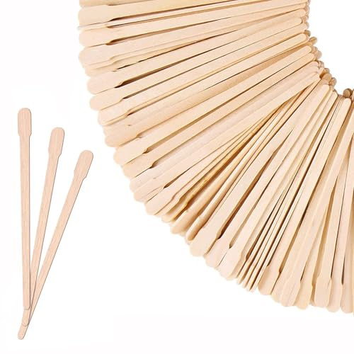 Bastoncini di cera legno Spatole monouso per depilazione con Applicatori a doppio lato corpo gambe capelli del viso Rimozione progetti fai da te artigianali betula naturale Robusto SMOOTH confezione 2