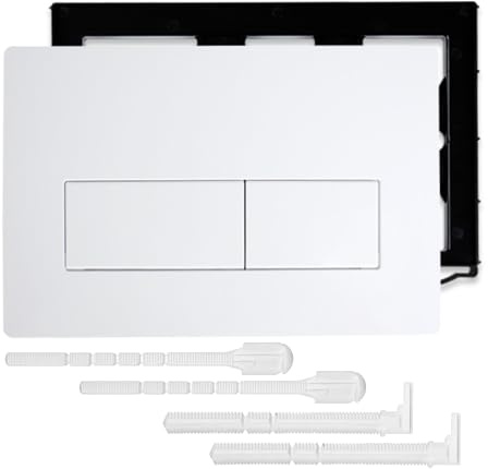Rowglow Plaque De Commande Déclenchemen Wc Blanc​ Pour Geberi Sig-ma 01 20 30 50 Up320 Et 300, Panneau Réservoir D'Eau éQuipée D'Un Cadre Fixation Et Set De Leviers De Chasse (Blanc)