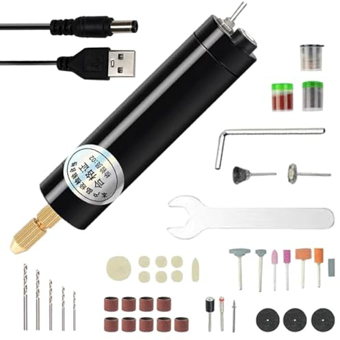 Taladro inalámbrico – Herramienta eléctrica portátil, taladro manual de precisión, mini máquina de manualidades multifunción, joyería de resina, artesanía de madera, pequeño uso en talleres domésticos
