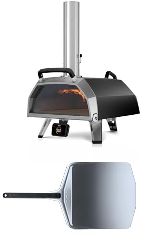 Ooni Karu 2 Pro Multi-Brennstoff Pizzaofen Set inkl. 14 Zoll Pizzaschaufel – Smart Outdoor Gas & Holz Pizza Ofen 16 – Großes Karu 2 Pro Bundle mit Pizzaheber