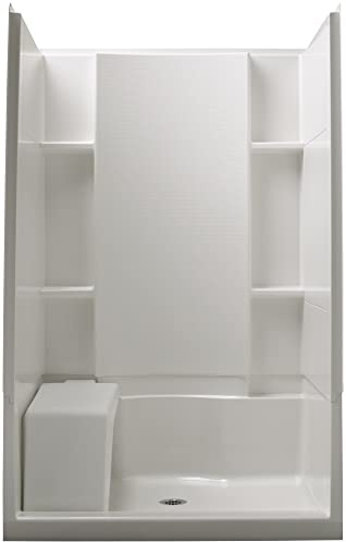 STERLING 72280106-0 Accord Seated 36-Inch x 48-Inch x 74-1/2-Inch Shower Kit with Age in Place Backers, White