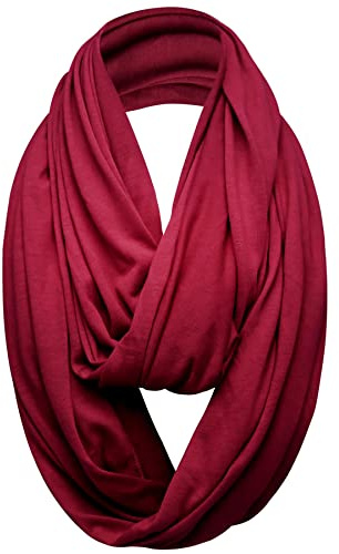 Unisex Jersey Circle Loop Infinity Plain Snood Schal Für Männer & Frauen, Tube Neck Warmer Soft 200g PREMIUM QUALITÄT 50% BAUMWOLLE Schals - 100% QUALITÄT GURANTEE (Burgund)