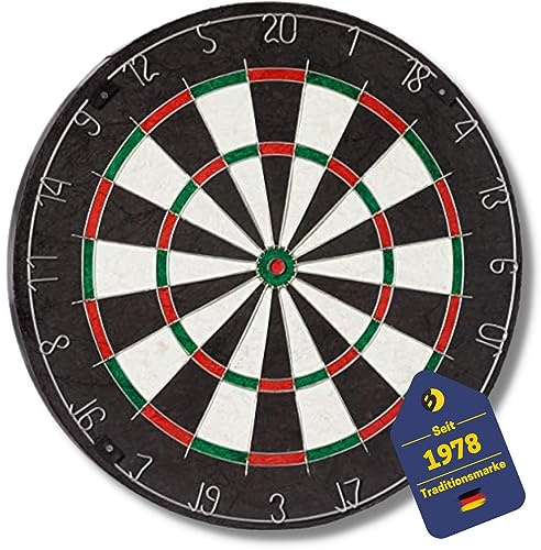 BEST SPORTING Dartscheibe Steeldart 45,5 cm in Turniermaß I Dartscheibe Sisal I Steeldartscheibe mit Metallrahmen I Dart-Scheibe für Steeldart-Pfeile I Dartboard Sisal I Darts-Zubehör