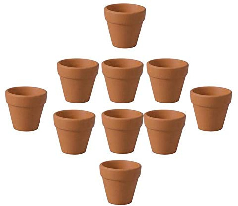 Casecover Mini Terracotta Pots (12-Pack) - Mini Pots De Fleurs avec des Trous De Drainage - Petits Pots en Terre Cuite en Céramique pour Cacti, Succulentes, Fleurs - 3x3cm