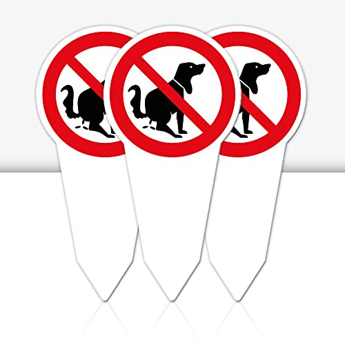 STROBO 3 Stück Kein Hundeklo-Steckschild | Stabiles 3mm Aluminiumverbund als 30x15cm Steckschild mit UV-Schutz für den Außenbereich