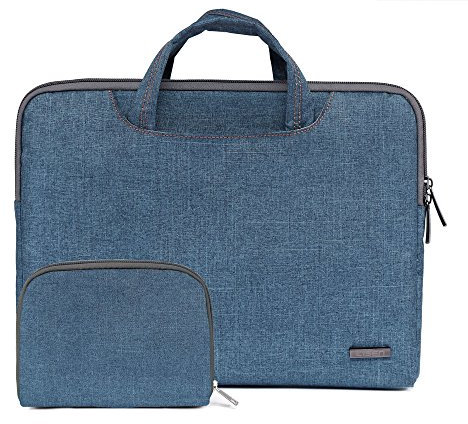 fdsmall 15.6 Inch Laptop Case, Canvas Computer Bag Case, Protective Notebook Case, Briefcase Cover, Carrying Case, Compatible with MacBook Air, MacBook Pro, Tablet PC, Ultrabook, Netbook (deep blue)