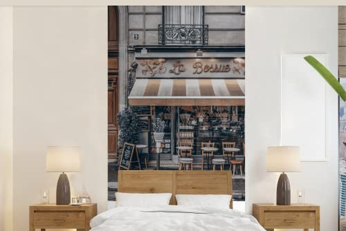 MuchoWow Papier peint Paris - France - Café Papier peint photo 120x240 cm Papier peint imprimé