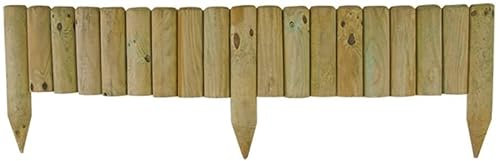 Bordura per Aiuole a Rotolo in Legno per Protezione Piante e Fiori, 110 cm Altezza 35 cm