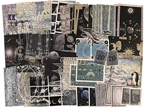 Vintage Sticker Scrapbook Zubehör Junk Journal Scrapbooking Papier Journaling Supplies Retro Washi Aufkleber Astronomie Arktis Stickers für Bullet Journaling DIY Art Aesthetic(200 Stück)