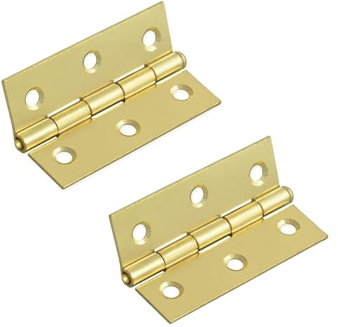 Solid Brass Butt Hinges 75 mm 3 Inch Door Hinges Internal Cupboard Cabinet Hinges Polished Brass Finish Pack of 2