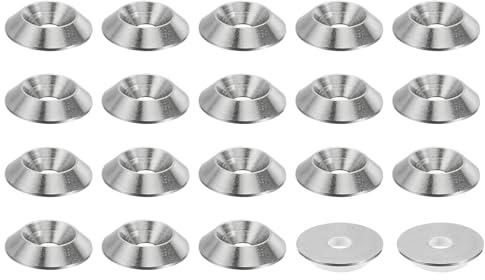 PATIKIL M4 Finish Senkscheibe 20Stk 16mm Durchm. 3.2mm Hoch 304 Edelstahl Schlichtbecher Scheibe Schraube Bolzen Kopf Dichtung für Industriebau