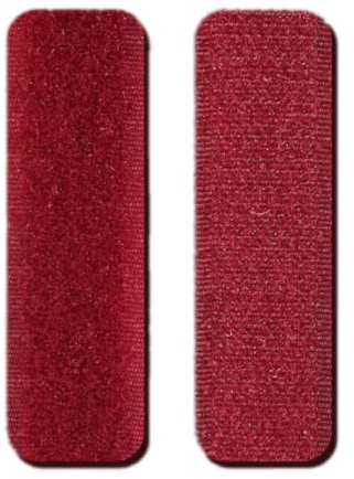 Wambere 20 Stück 2cm × 7cm Klettband Extra Stark,Klettband zum Nähen,Doppelseitiges Klettverschluss Stoff Klettstreifen,für DIY Kunsthandwerk Basteln Schuhe Kleidung Dekorieren,Weinrot