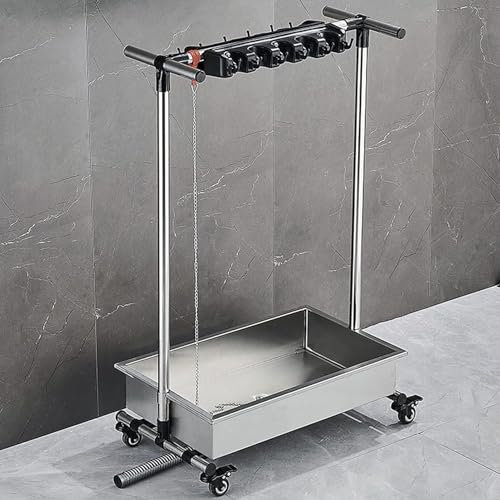 Broom and Mop Holder, Cleaning Tool Cart, Movable Stainless Steel stand, Organizers and Storage Rack, for Shed Garden Garage Schools, Hotels Property Companies ( Color : Double Row , Size : 64x40x109C