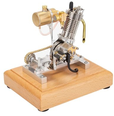 DUZU Motor Bausatz, Mini Hoglet Einzylinder Viertaktmotor Bausatz Benzin Verbrennungsmotor Modellbau für Motorräder, Mini Metall Motor Engine Kit für Technikbegeisterte Erwachsene, 14+