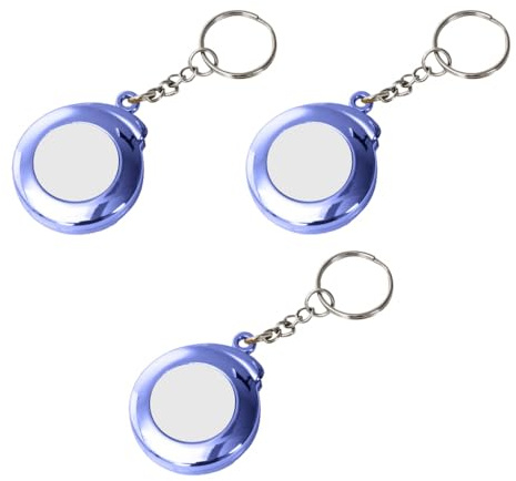 Lot de 3 Mini Porte-clés à Ruban à Mesurer, Mètre ruban de 2 mètres, Ruban à Mesurer de Poche Rétractable en Acier Inoxydable pour Cadeaux de Fête d'anniversaire, Usage Quotidien