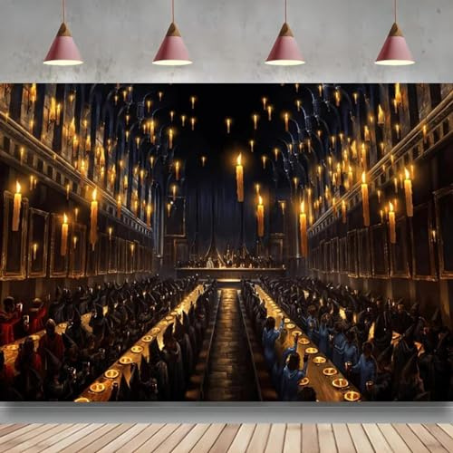 Magischer Hintergrund für Fotografie - Hogwarts Mottoparty - Dekoration - Zubehör für Schlafzimmer - 250x180CM - Vinyl