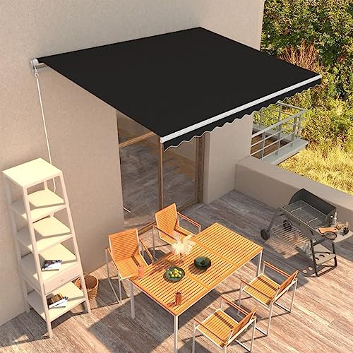 Home Outdoor OthersManuell einziehbare Markise, 400 x 300 cm, Anthrazit