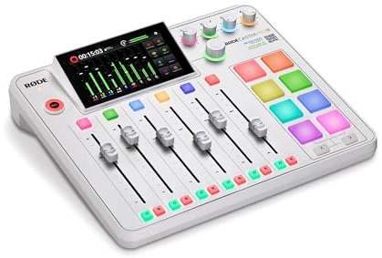 RØDE RØDECaster Pro II All-in-One Produktionslösung für Podcasting, Streaming, Musikproduktion und Content-Erstellung (Weiß)