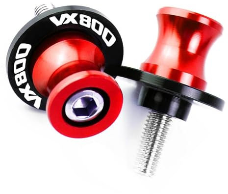 Schwingenschutz Montageständer FÜR SUZUKI VX800 VX 800 1991-2002 2001 8MM Motorrad Zubehör CNC Aluminium M8 Schwinge Spulen Slider Stand Schrauben(Red)