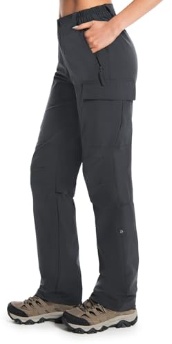 Moosehill Women's Hiking Pants Lightweight Quick Dry Water Resistant Cargo Travel Work Summer Pants for All Seasons (Dark Grey,6)