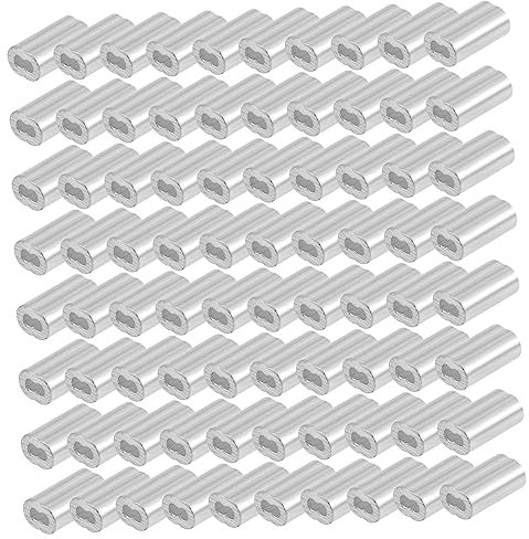 Hohopeti 100stücke Aluminium Crimphülse Für Drahtseil Sortiment Mit Hülsen Aus Aluminium Für Kabelbefestigung Crimpschlaufenhülse Für Kabelseil