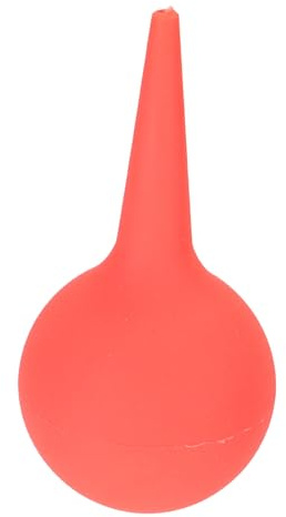 Poire Auriculaire en Caoutchouc Rouge pour Nettoyage et Aspiration | Introduit et Retire les Liquides, Usage Simple, pour Oreilles et Smartphones, Format Compact, Lot de 1