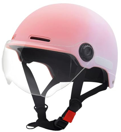 Casque De Moto, ECE Certifié Casque Semi-Ouvert Casque Jet Casque Moto Et Scooter Femme Adulte Anti Scratch Visiere