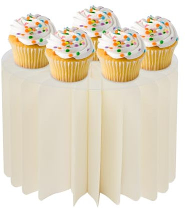 Fliuyr Lot de 10 silhouettes pliables en carton - Motif fleurs cylindriques - Table de dessert - Colonnes - Avec planches en PVC - Capacité de charge de 50 kg - Pour mariage, fête d'anniversaire,