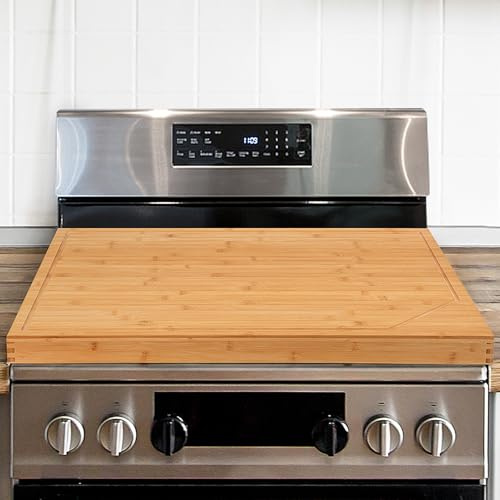 Cutting Board, Stove Top Covers for Electric Stove, Wood Cutting Boards for Kitchen, Noodle Board Stove Cover (Bamboo)