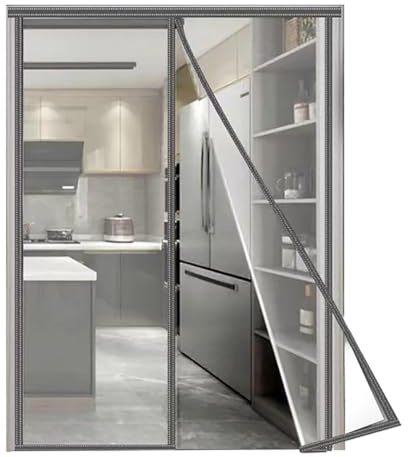Rideau de porte à isolation thermique magnétique transparent, couvercle de porte à fermeture automatique thermique magnétique, rideau de porte thermique transparent en PVC, couvercle de porte transpar