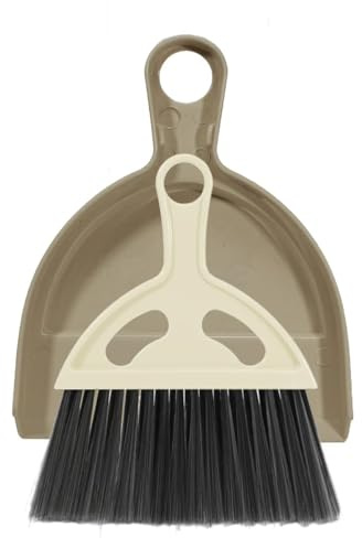 Axinost Ensemble Pelle à Poussière et Brosse,Brosse de Nettoyage Portable, Ensemble Petit Balai et Pelle Portable pour Table Cuisine Chambre Bureau (Grise)