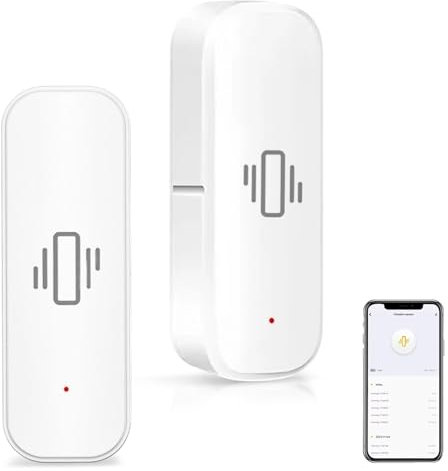 WiFi-Türsensor, Türalarm, Sensor erkennt geöffnete und geschlossene Garagentor-Kontaktsensoren, Detektoren für Sicherheit zu Hause, mit App-Benachrichtigungsalarm (2 Stück)