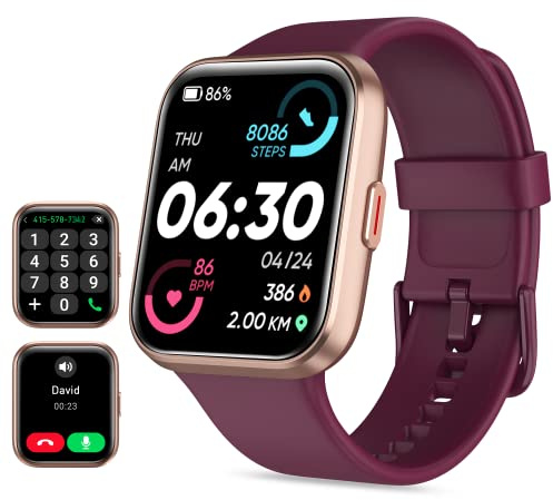 Montre Connectée Femme, 1,85 Homme Smartwatch pour Samsung iPhone Android, Alexa intégrée 3ATM 100+ Modes Sportifs Moniteur de SpO2/Sommeil/Fréquence Cardiaque/Podometre/Calories Violet