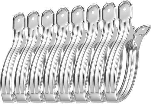 jwtyu 8 mollette per asciugamani da 16 cm, per sdraio da spiaggia, in acciaio inox, per asciugamani, sdraio, abbigliamento quotidiano, asciugamano da spiaggia, tappeto