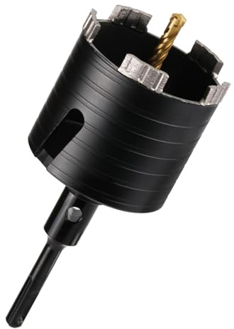 Vearter 82mm Trocken Kernbohrer, Diamant Bohrkrone mit SDS Plus Adapter, Kernlochbohrer für Ziegelwände, Mauerwerk, Beton, Zementblöcke, Stein, Granit, Marmor