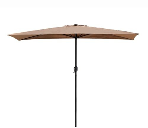 CMOLVUR Grand parasol rectangulaire avec manivelle, 2 x 1,6 m pour jardin, pelouse, plage, piscine, terrasse, arrière-cour