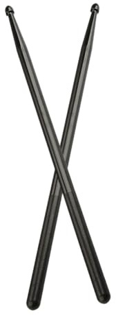 1 Par de Baquetas de Nailon Negras Mango Largo para Batería