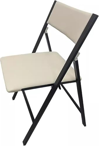 Leichter, tragbarer Klappstuhl – robuster Stapelstuhl aus Metall für den Innen- und Außenbereich, stilvoll, perfekt für Zuhause, Büro und Camping, Weiß