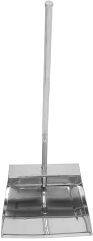 SEWOART Pelle à Poussière Inox avec Long Manche Robuste Bord pour Capture Fine Grand Balai Métal Debout Adapté Cuisines et Extérieurs Design Moderne et Facile à Nettoyer