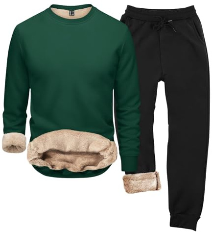 Generisch Pijama para hombre de forro polar, conjunto de dos piezas, forro de felpa, pijamas térmicos, ropa de estar en casa, abrigo cálido de invierno, casaco esponjoso, ropa de dormir gruesa