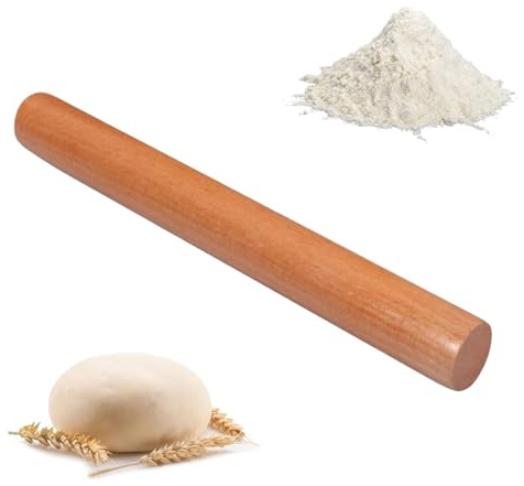 Beech Wooden Rolling Pin, Smooth Non Stick Rolling Pin for Baking Dough, Fondant,Professional Without Handles, Pizza, Cookie, Bread,(30CM×3CM)
