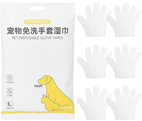 Guantes para limpieza de animales domésticos | Guante para el cuidado del pelaje y eliminación, 6 unidades – Toallitas de limpieza de animales domésticos – Para uso en casa y ducha, después de paseos