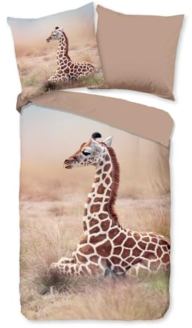 JACK Renforcé Bettwäsche 2 TLG. 135x200cm Giraffe Savanne Safari gefleckt süß