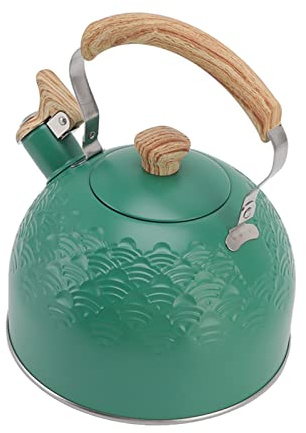 CFTGIW Bollitore con Fischio Teiera da Piano Cottura in Acciaio Inossidabile da 2,5 Litri con Fischietto Trasparente per Bollitura, Impugnatura Ergonomica e Uso Versatile