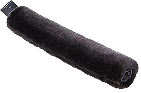 Werner Christ Horse ® Lammfell Genickriemenschoner – Pferde Genickschutz aus echtem Fell für Trensenzaum, Halfter, Kopfstück und Zaumzeug, one Size (32 cm), in weiß, Natur, schwarz und braun